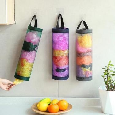 Imagem de Puxa Saco Organizador de Sacolas Dispenser Nylon Amigold, Cinza