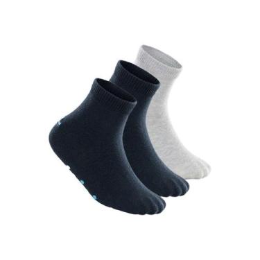 Imagem de Kit 3 Pares de Meias Bebê Antiderrapante Lupo 2041-032 Colorido, Azul 