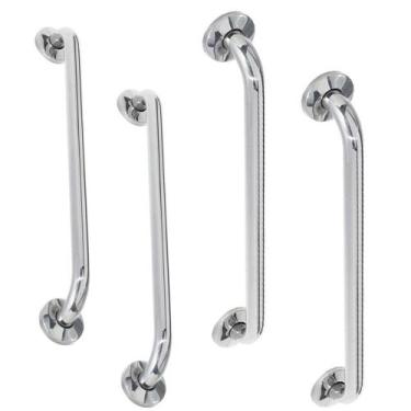Imagem de Alça Apoio Inox Reta Kit 4 unidades 40cm e 60cm Banheiro Idoso Cadeira