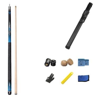 Imagem de CQBXRD Taco de bilhar taco de bilhar taco de sinuca em madeira de bilhar para casa bar taco de bilhar (D taco de sinuca + acessórios + barril A, 13 mm)