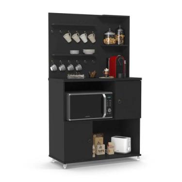 Imagem de Cantinho do Café/Armário de Cozinha Preto - Aconchego - Patrimar Móvei