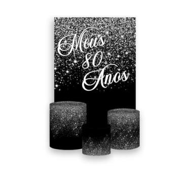 Imagem de Painel De Festa Vertical 1,50 x 2,20 + Trio De Capas Cilindro - Meus 8