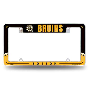 Imagem de Rico Industries NHL Hockey Boston Bruins Dois Tons 30,48 cm x 15,24 cm Cromado Moldura de Placa Automotiva para Carro/Caminhão/SUV