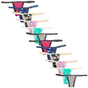 Imagem de Kit 12 Calcinhas Tanguinha Fio Dental Fristyle Microfibra Estampada, M