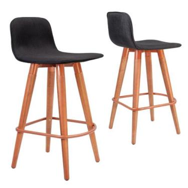 Imagem de 2 Meia Banquetas Línea Bancadas Ilha Gourmet Cobre c/ Preto - UniDecor