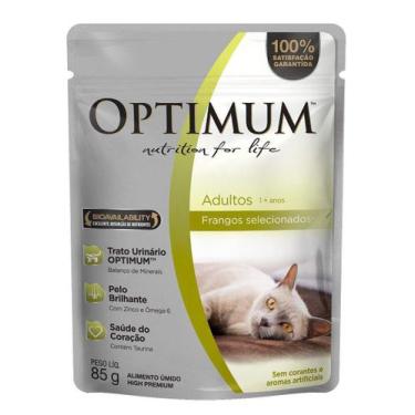 Imagem de Ração Úmida Optimum para Gatos Adultos Sabor Frango - 85g - 1 unidade