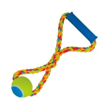 Imagem de Brinquedo Mordedor Corda Bola de Tênis Color para Cães Jambo - Jambo P