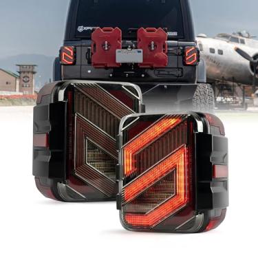 Imagem de Xprite Luzes traseiras de LED compatíveis com Jeep Wrangler JL JLU 2018-2023 - Sport/Sahara/Rubicon, luz traseira de freio traseiro com seta e conjunto de backup reverso - par, lente transparente