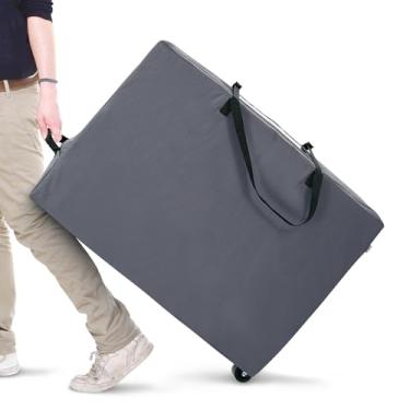 Imagem de Cuddly Nest Bolsa de armazenamento dobrável com rodinhas – Recipiente de armazenamento resistente para colchão de três dobras para árvore de Natal com 2 rodas e alças (cabe em colchões Queen de 15 cm)