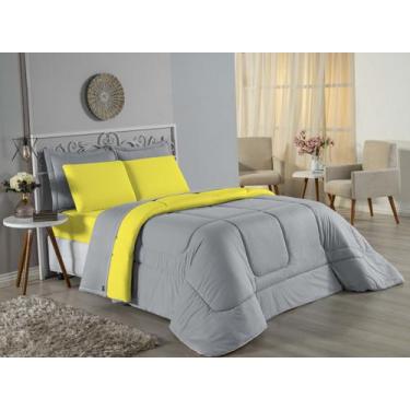 Imagem de Edredom Casal Queen Size Malha 100% Algodão - Davy Enxovais, AMARELO/C
