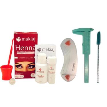 Imagem de Henna Makiaj Sobrancelha Kit Designer Paquímetro Escova Moldes Profiss