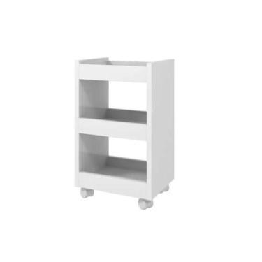 Imagem de Carrinho Auxiliar Para Cabeleireiro Estética Mdf 3 Bandejas - Sonno Ba