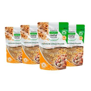 Imagem de Farinha de Linhaça Dourada Premium kit 4 Alta Qualidade 100% Orgânico 