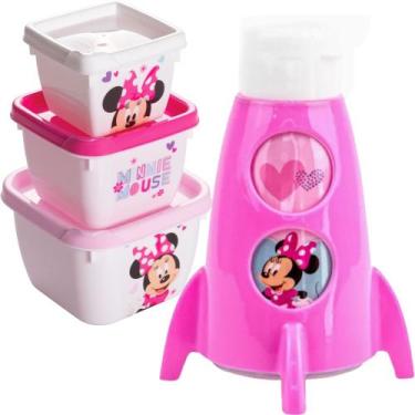 Imagem de Kit Infantil Lancheirinha Minnie Rosa Lanche Alimentação - Plasutil