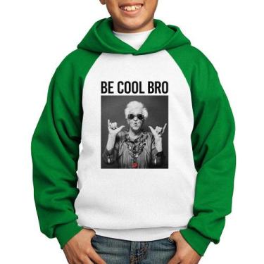 Imagem de Moletom Infantil Be cool bro - Foca na Moda, Branco, Verde, 12