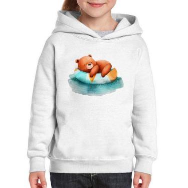 Imagem de Moletom Infantil Ursinho Teddy Relaxando Na Piscina - Foca na Moda, Br