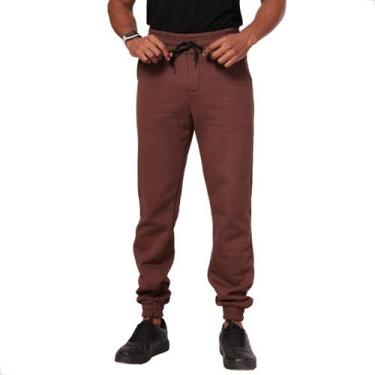 Imagem de Calça Moletom Skinny Jogger Masculina West Route 3 Bolsos, Marrom, M