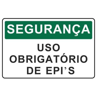 Imagem de Kit 2 Adesivo Vinil Seguranca Uso Obrigatorio de EPI's 30x20 - Best