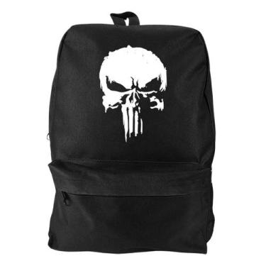 Imagem de Mochila Bolsa Masculina Basica Escolar Pega a Visão Estampado Caveira 