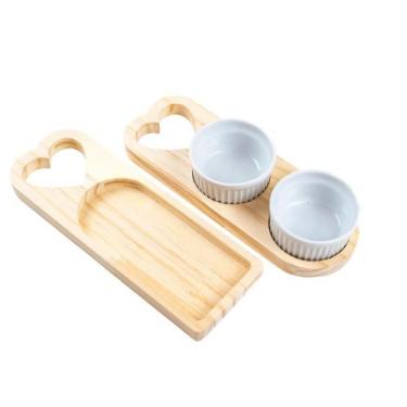 Imagem de Petisqueira Madeira com Molho, Patê e Ramequim Mesa Posta - Carmisini