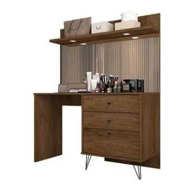 Imagem de Penteadeira para quarto jb 7909 - pérola/caramelo - jb bechara - villa