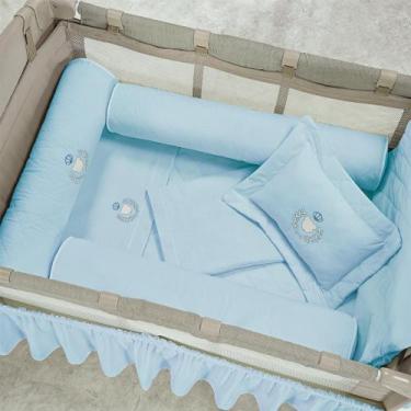 Imagem de Kit Berço Desmontável 3 Peças Urso Azul Menino - Tropical Baby