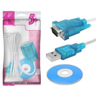 Imagem de Cabo usb cristal - usb a macho + db9 - cristal - 1.5m 018-0062 - 5+