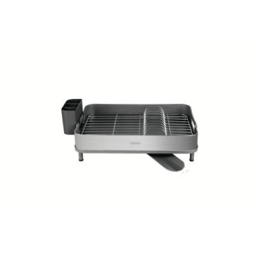 Imagem de Escorredor Louça Tramontina Inox Com Porta Talher Removível, Cinza