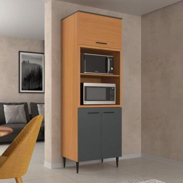 Imagem de Armário Torre Quente 3 Portas 2 Nichos para Forno Flora Angelin/Grafite