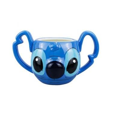 Imagem de Enfeite Porcelana Rosto Stitch 12x21cm Disney - Taimes