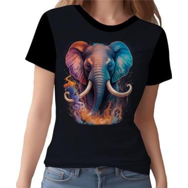 Imagem de Camisa Camiseta Estampada Elefante Fogo Ilustração Moda 2 - Enjoy Shop