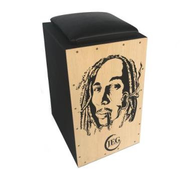 Imagem de Cajon JEG Elétrico Inclinado + Cabo + 2 Vassourinha, Bob Marley
