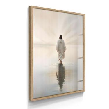 Imagem de Quadro Decorativo Jesus Sobre Águas 55x40 Com Vidros - DECOREIRO