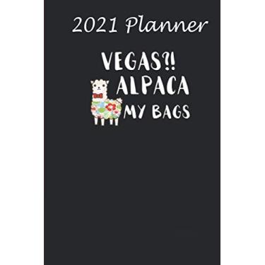 Imagem de 2021 Planner - Funny Alpaca Gambling Vegas Spring Break Vacation Meme: Daily planner 2021, US map, US holiday, 6x9 inch, 136 pages - Birthday gift ideas for kids men women
