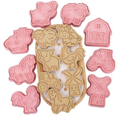 Imagem de Le Faust 8 Cortador Ejetor De Biscoito 3d Carimbo Para Doces Fazendinha e Bichos do Rancho