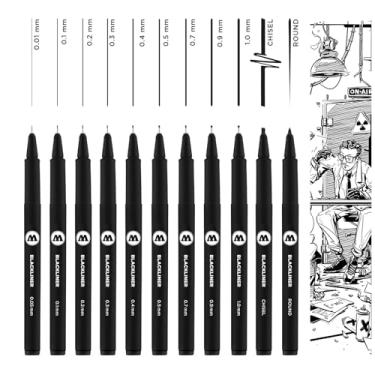 Imagem de MOLOTOW Conjunto completo de canetas Blackliner, 11 canetas, 1 conjunto cada (200.485)