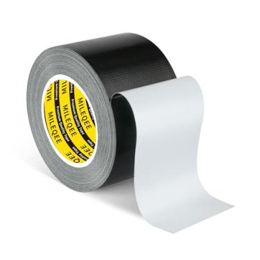 Imagem de MILEQEE Fita de Vedação de Janela de Duto de Tecido para Inverno, 1,89 Pol. X 33 Pés, Fita de Vedação de Isolamento para Janelas e Portas, Selador de Rasgo Fácil, Bloqueador de Correntes de Ar, Preto