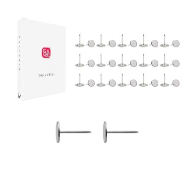 Imagem de Alfinetes prateados e tachas para polegar: estofamento plano resistente, tachas longas de carpete e pregos decorativos para madeira e tecido, 30 unidades