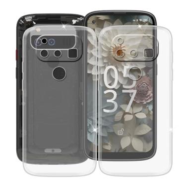 Imagem de YQINHHME Capa de celular para Unihertz Jelly Max (12,8 cm), pacote com 2 capas de silicone ultrafino, [anti-amarelamento X à prova de choque] Capa transparente de TPU macio para Unihertz Jelly Max -