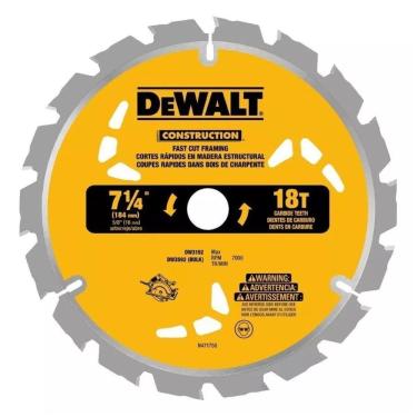 Imagem de Lâmina De Serra Circular 7 1/4" 18 Dentes Granel DW3592B10 DeWalt - Unica Unico