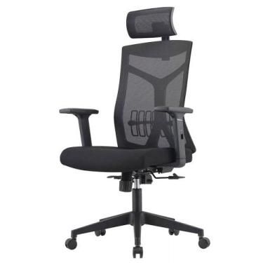 Imagem de Cadeira Office Lugano Tela Preta Base Nylon com Rodízio - 76635 - Sun 
