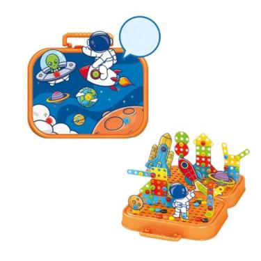 Imagem de Maleta Infantil com Blocos de Montar Montessori Kit Educativo (Astronauta)