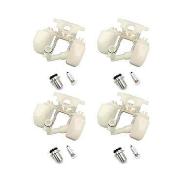 Imagem de Flutuador de carburador para Bandit250-400CC GSF250-400 GJ77A GK75A 7AA Impulse GK79A DR250 350 GSX400S Katana 400 Base de válvula de agulha flutuante de plástico (4 conjuntos)