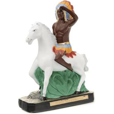 Imagem de Imagem Caboclo Ogum Rompe Mato 20cm Gesso Escultura Umbanda