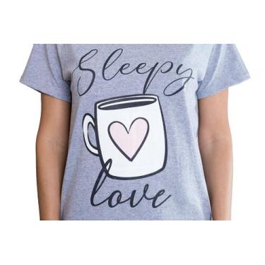 Imagem de Camisola Blusão de Dormir Verão Manga Curta Empório do Algodão, Cinza,