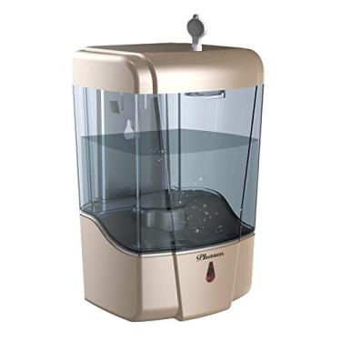Imagem de PLUSSEN Dispensador automático de sabão de parede, dispensador de desinfetante para as mãos, 600 ml, gel líquido sem toque, sabonete para as mãos para casa, hospital, escola, escritório, dourado
