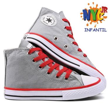 Imagem de Tenis infantil Botinha Menina Menino Nyc Shoes Star, Cinza vermelho, 2