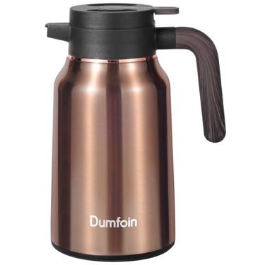 Imagem de Garrafas para líquidos quentes de 1,5 l - 12 horas de aço inoxidável com isolamento térmico de café para manter café quente/frio, chá, água, dispensador de bebidas de 1,5 litro (ouro)