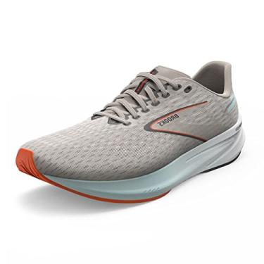 Imagem de Brooks Hyperion D Width Tênis de corrida masculino, Cinza/Claraboia/Vermelho Laranja, 40 BR