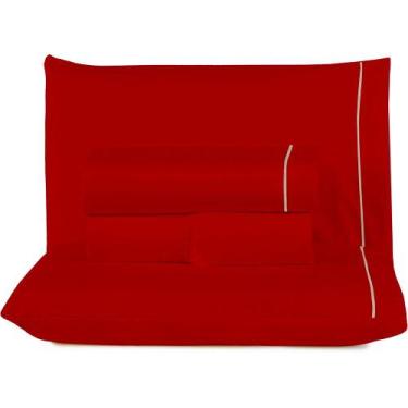 Imagem de Jogo de Lençol Queen Top Line 180 Fios 4 Peças - Vermelho - Casa Model